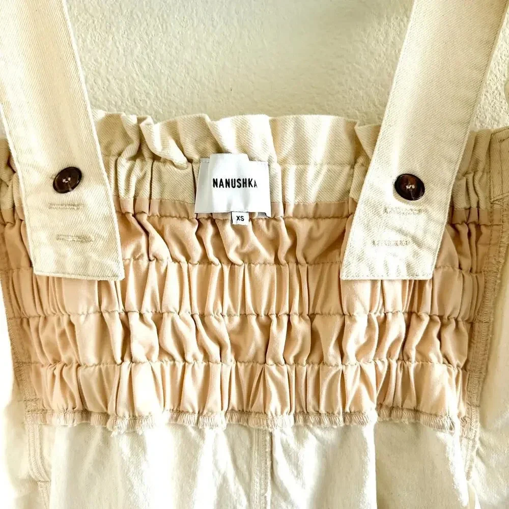 Nanushka Sally Denim Creme Midi Dress XS - Picture 7 of 13